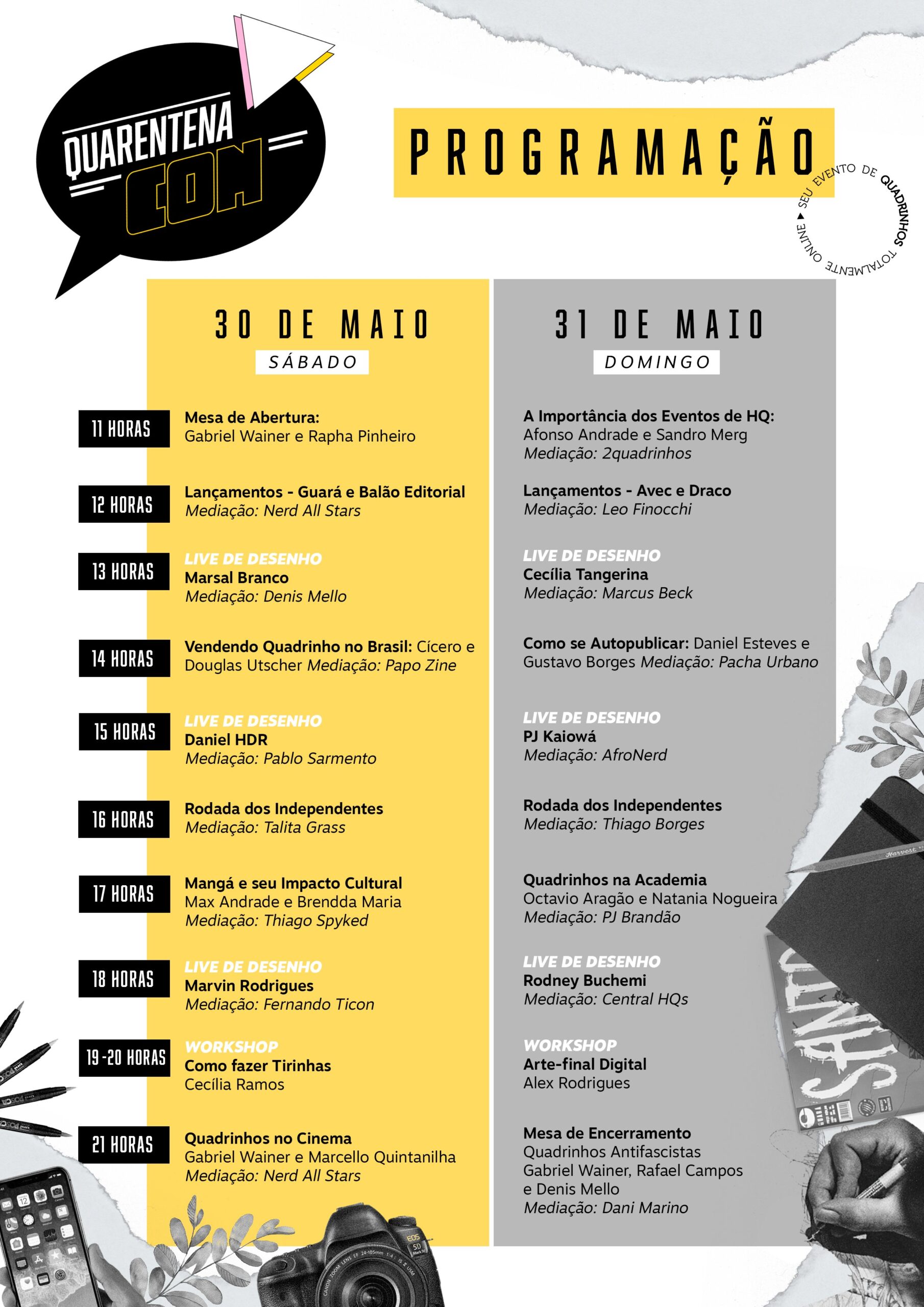 Quarentena Con - Programação