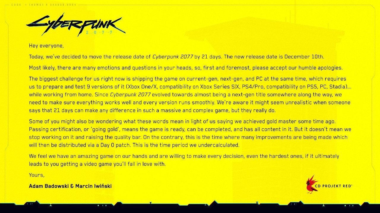 Cyberpunk 2077 é adiado mais uma vez Coletivo Nerd