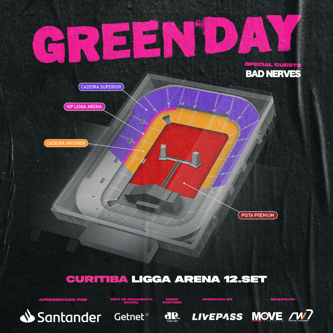 Green Day em Curitiba: banda retorna à cidade após 9 anos
